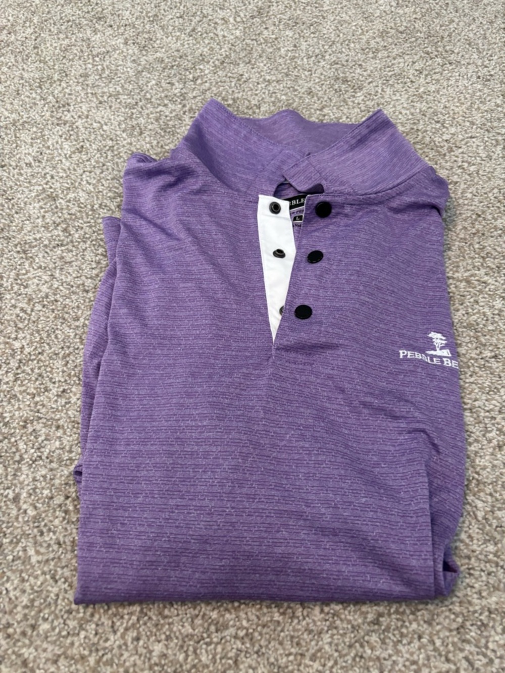 Pebble Beach Lavender Quarter-Placket Polo